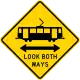 Straßenbahn aus beiden Richtungen (Kalifornien)