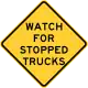 Zeichen W5-I100Achten auf haltende Lkw (Illinois)