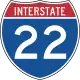 Zweistellige Nummerntafel an Interstate Highways.