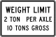 Zeichen R12-4Maximal x Tonnem pro Achse