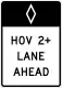 Zeichen R3-12Zweispuriger HOV-Abschnitt voraus
