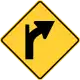 Zeichen W1-10bRKurve mit Kreuzung (rechts)
