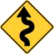 Zeichen W1-5LGewundene Straße (links)