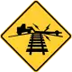 Zeichen W10-5Bahnübergang mit geringer Bodenfreiheit.