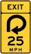 Zeichen W13-6Richtgeschwindigkeit auf der Ausfahrt