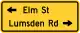 Zeichen W16-8aPStraßenname (zweizeilig)