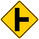 Zeichen W1-2RSeitenkreuzung (rechts)