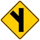Zeichen W1-3LDiagonale Seitenkreuzung (links)