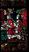 Stifterpaar Jean de Coatgouredon und Jouhanne du Vieux-Chastel, dahinter der Apostel Paulus