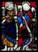 Simon und Matthias mit dem Schriftband VITAM AETERNAM (bis in alle Ewigkeit)