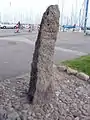 Hochwassermarke Maasholm (Schlei) Hafen
