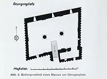 Grundrisszeichnung des Kellergewölbes