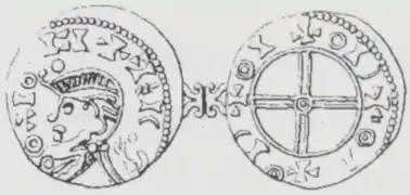 Pfennig von Magnus Berrføtt. 0,399 g.