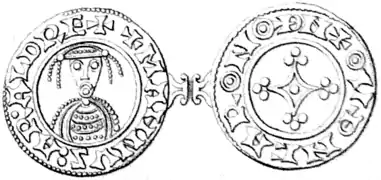 Pfennig-Münze des Kondominiums von Magnus dem Guten und Harald Hardråde.
