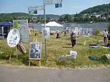 Mobile Maifisch-Ausstellung des Poller Heimatmuseums in Zusammenarbeit mit Poller Maigeloog anläßlich des Maifischbesatzes am 2. Juni 2017 in Kripp