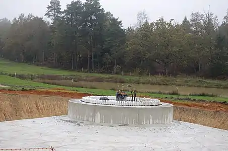Betonfundament der Windkraftanlage E 1