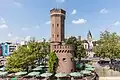 Rheinseite mit Ansatzstelle der Rheinufermauer, 2023