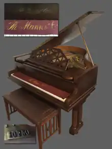 Stutzflügel von Th. Mann & Co. aus dem Jahr 1911 mit der Seriennummer 16750.