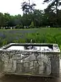 Mann und Frau mit Posaunen, Brunnen, 1953, Friedhof am Hörnli, Riehen