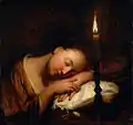 Eingeschlafenes Mädchen. Jean-Baptiste Santerre (Ein schlafendes Mädchen, 1700–1725)
