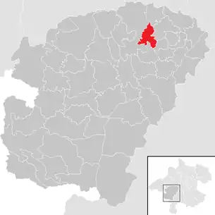 Lage der Gemeinde Manning (Oberösterreich) im Bezirk  Vöcklabruck (anklickbare Karte)