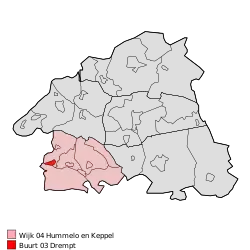 Lage von Voor-Drempt in der Gemeinde Bronckhorst