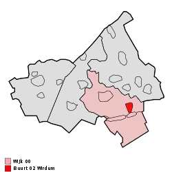 Lage von Wirdum in der Gemeinde Loppersum