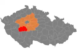 Lage des Okres Příbram