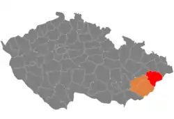 Lage des Okres Vsetín