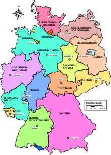Länderkarte von Deutschland