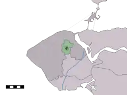 Lage von Serooskerke in der Gemeinde Veere