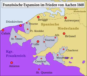 Gebietsgewinn Frankreichs durch den Frieden von Aachen
