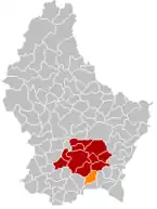 Lage von Weiler zum Turm im Großherzogtum Luxemburg