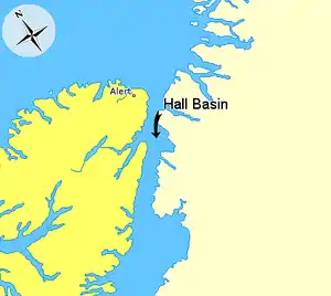 Karte von Hall-BeckenHall Basin