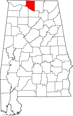 Karte von Limestone County innerhalb von Alabama