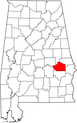 Karte von Macon County innerhalb von Alabama