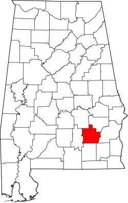 Karte von Pike County innerhalb von Alabama