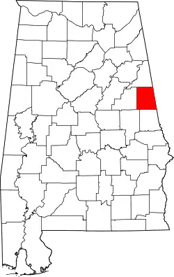 Karte von Randolph County innerhalb von Alabama
