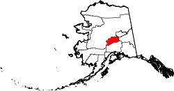 Karte von Denali Borough innerhalb von Alaska