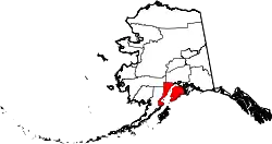 Karte von Kenai Peninsula Borough innerhalb von Alaska