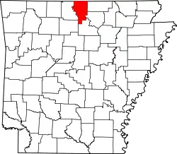 Karte von Baxter County innerhalb von Arkansas