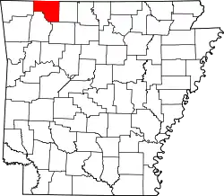 Karte von Carroll County innerhalb von Arkansas