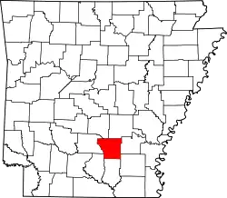 Karte von Cleveland County innerhalb von Arkansas