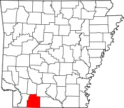 Karte von Columbia County innerhalb von Arkansas