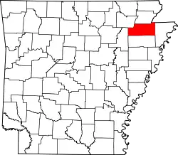 Karte von Craighead County innerhalb von Arkansas