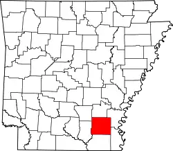 Karte von Drew County innerhalb von Arkansas