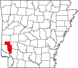 Karte von Howard County innerhalb von Arkansas