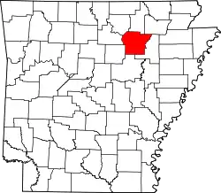 Karte von Independence County innerhalb von Arkansas