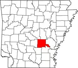 Karte von Jefferson County innerhalb von Arkansas