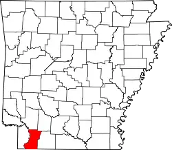Karte von Lafayette County innerhalb von Arkansas